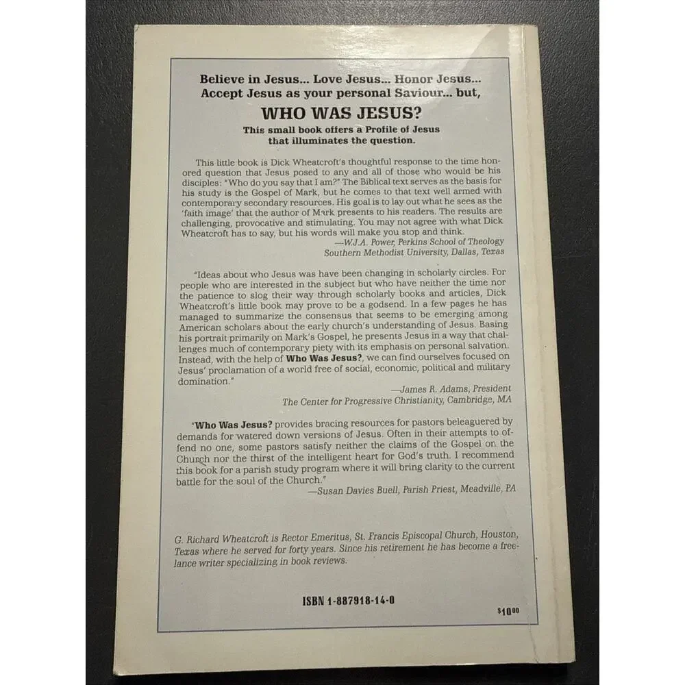 SIGNED - Who Was Jesus? G. Richard Wheatcroft (1997, Paperback)